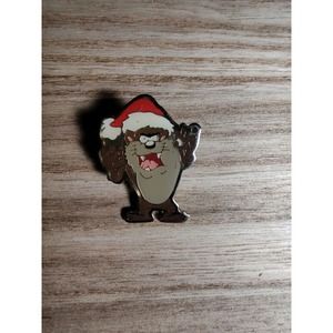 Vintage Christmas Tasmanian Devil pin from 1994 warner bros